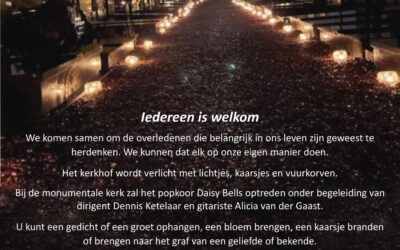 Allerzielen zaterdag 1 november van 19.00 – 20.30 uur